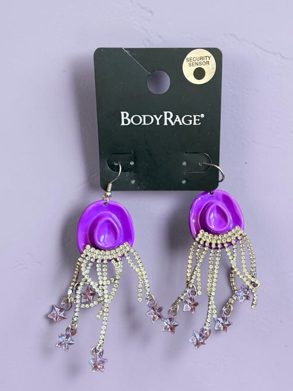 BodyRage Purple Star Fringe Earrings